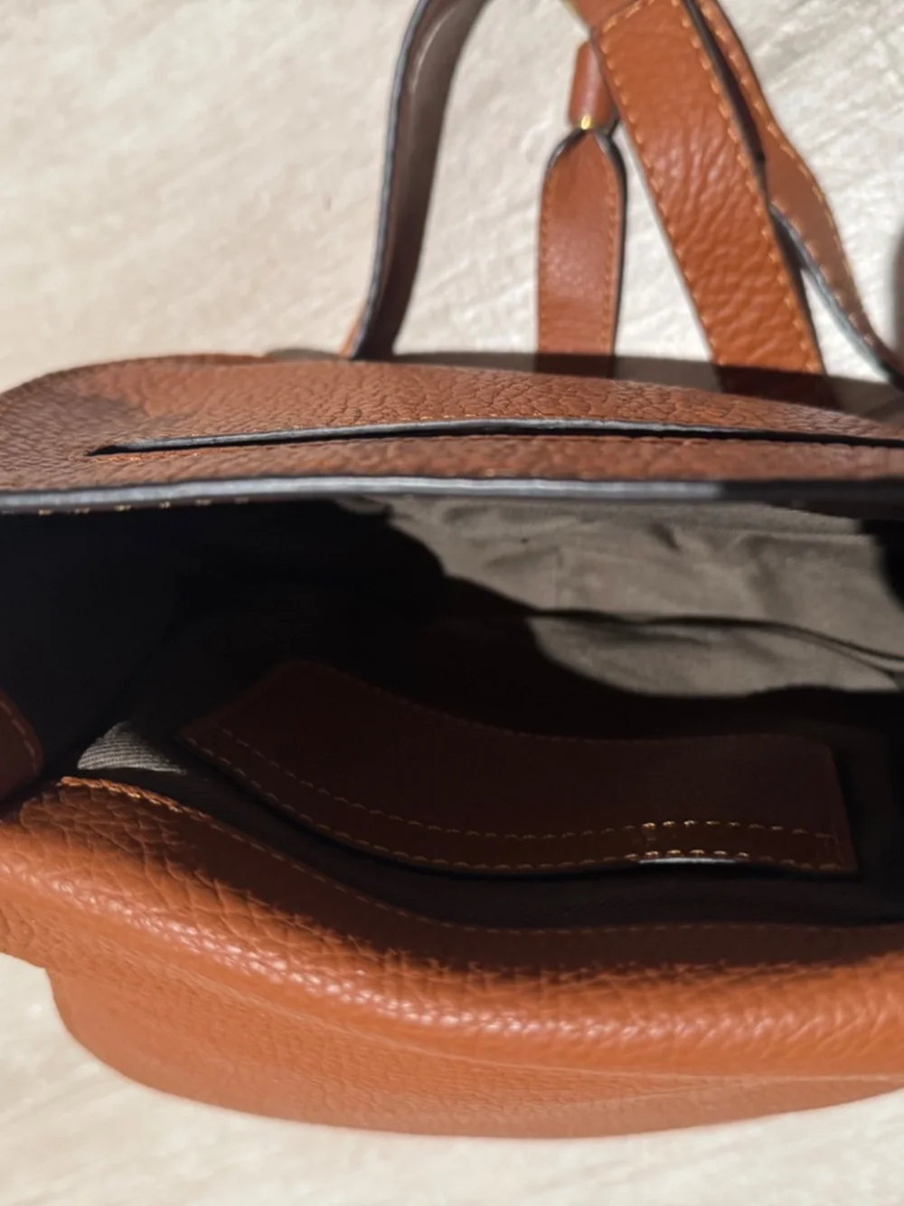 SMALL MARCIE SADDLE BAG IN GRAINED LEATHER